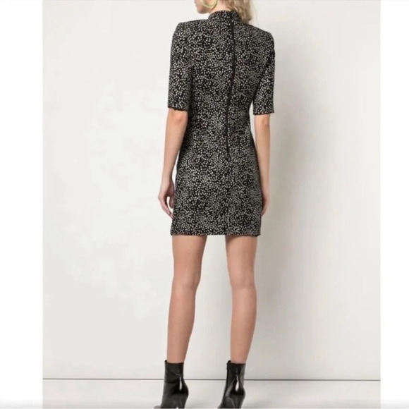 NEW Alice + Olivia Inka Strong-Shoulder Mockneck Dress - Picture 8 of 15